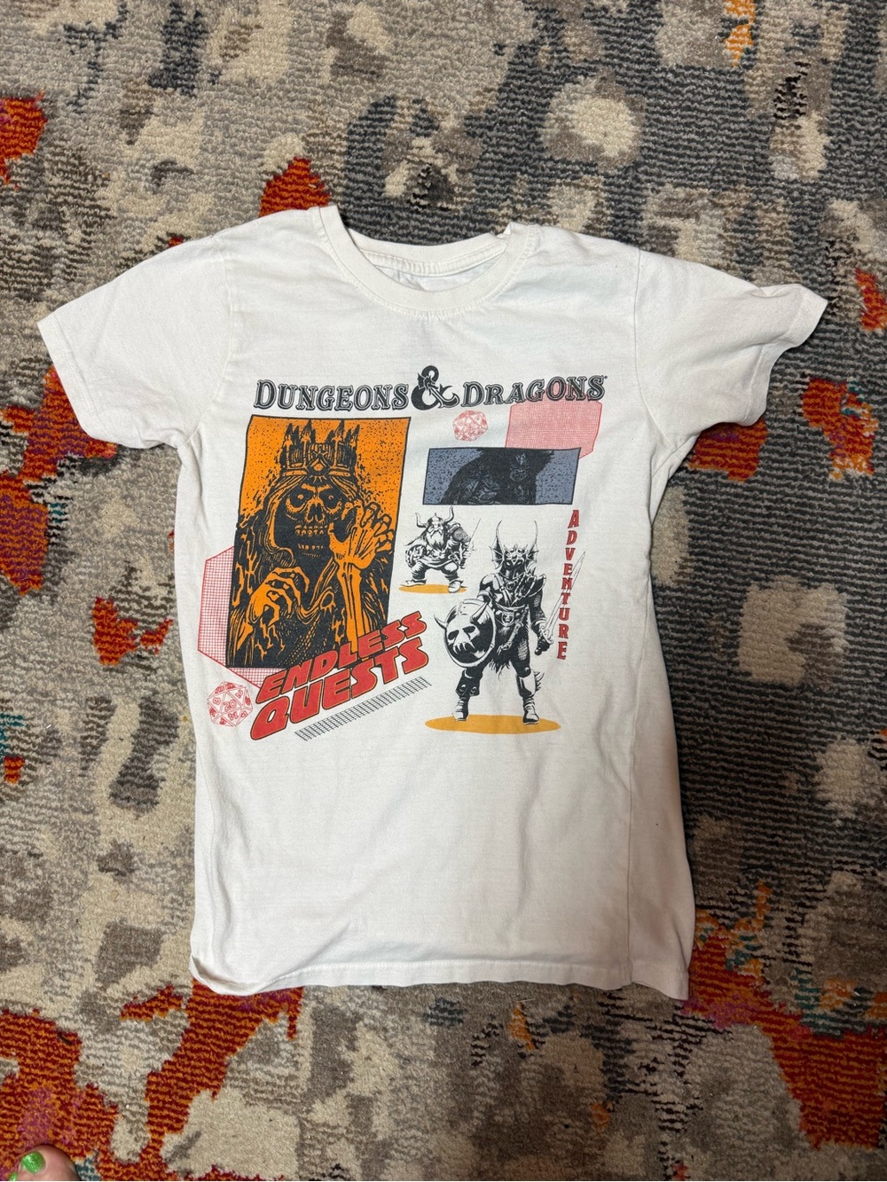 Dungeons & Dragons White Kids Graphic Tee - Endless Quest Adventure